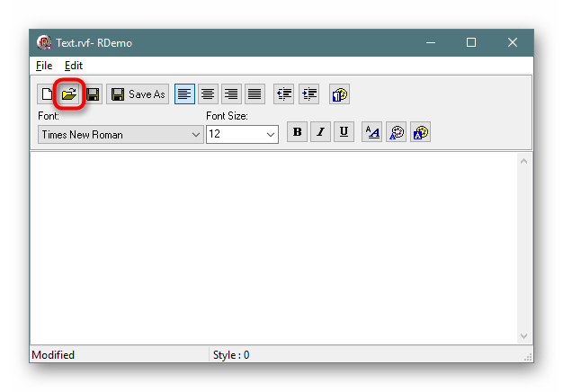 Переход к открытию необходимого файла через текстовый редактор TRichView