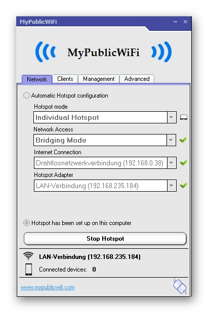 Использование программы MyPublicWiFi для раздачи интернета с ноутбука