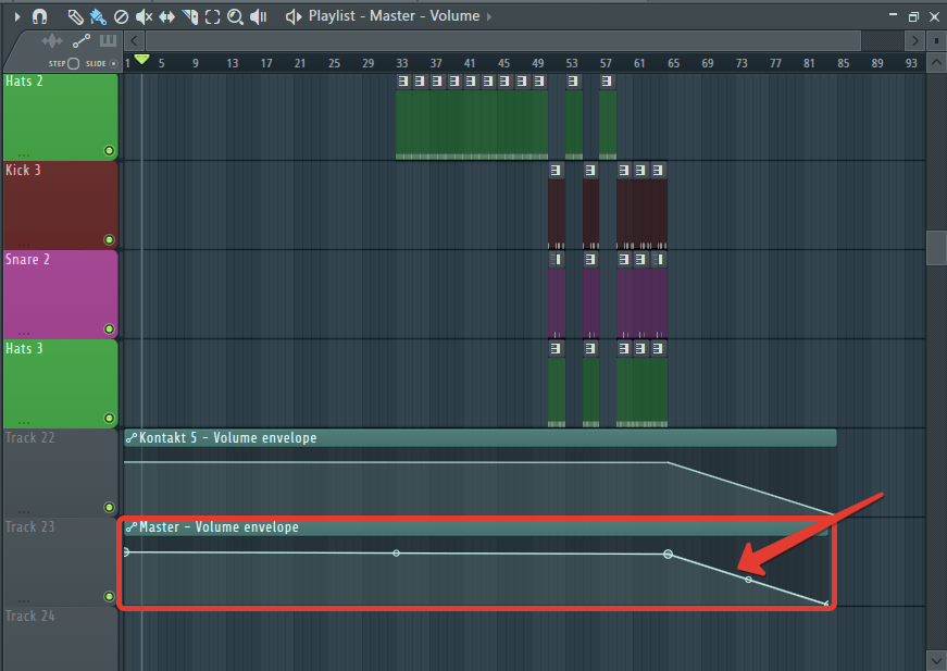 Автоматизация затухания трека в FL Studio