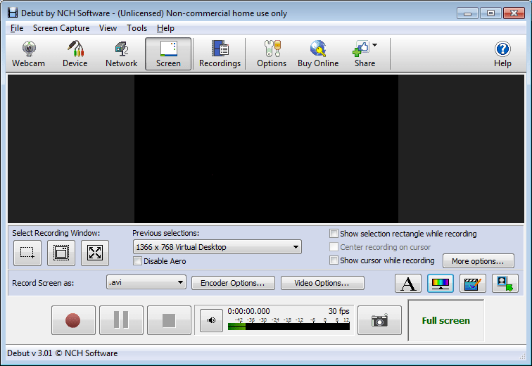 Главное окно Debut Video Capture в программах для записи с вебки