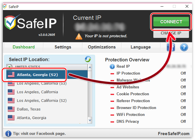Как поменять IP адрес компьютера в SafeIP