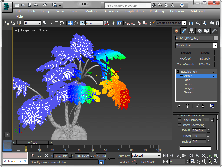 Мягкое выделение в Autodesk 3ds Max