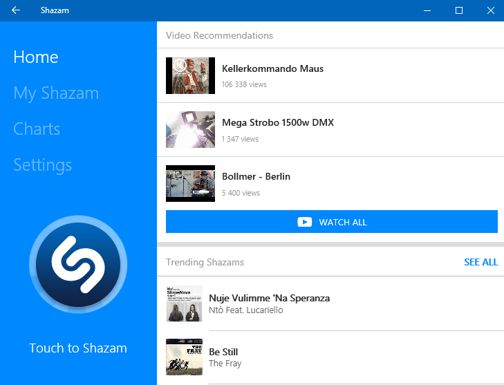 Рекомендации песен в Shazam