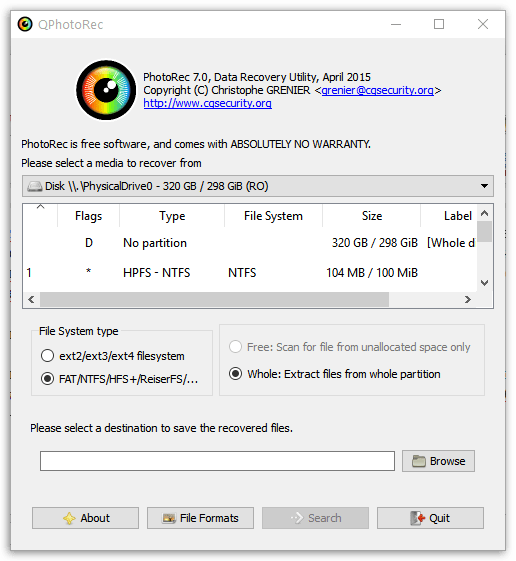 Testdisk как восстановить флешку