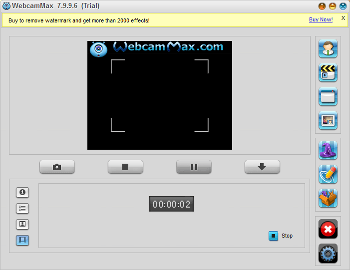 Запись в WebcamMax для статьи Как записать видео с веб-камеры