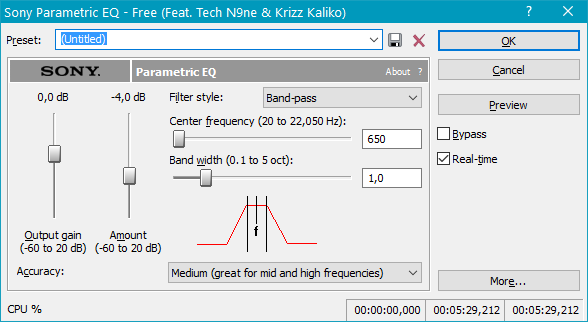 Эквалайзер в Sound Forge Pro