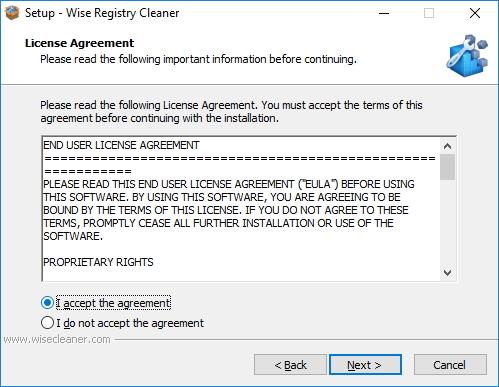 Лицензионное соглашение Wise Registry Cleaner