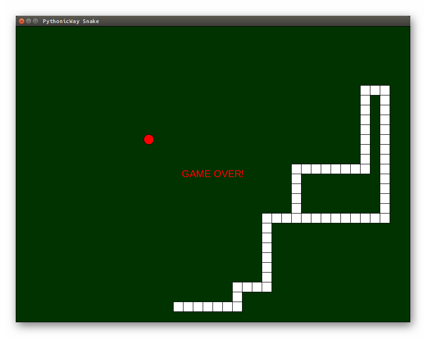 Простая игра Змейка, написанная на языке программирования Python