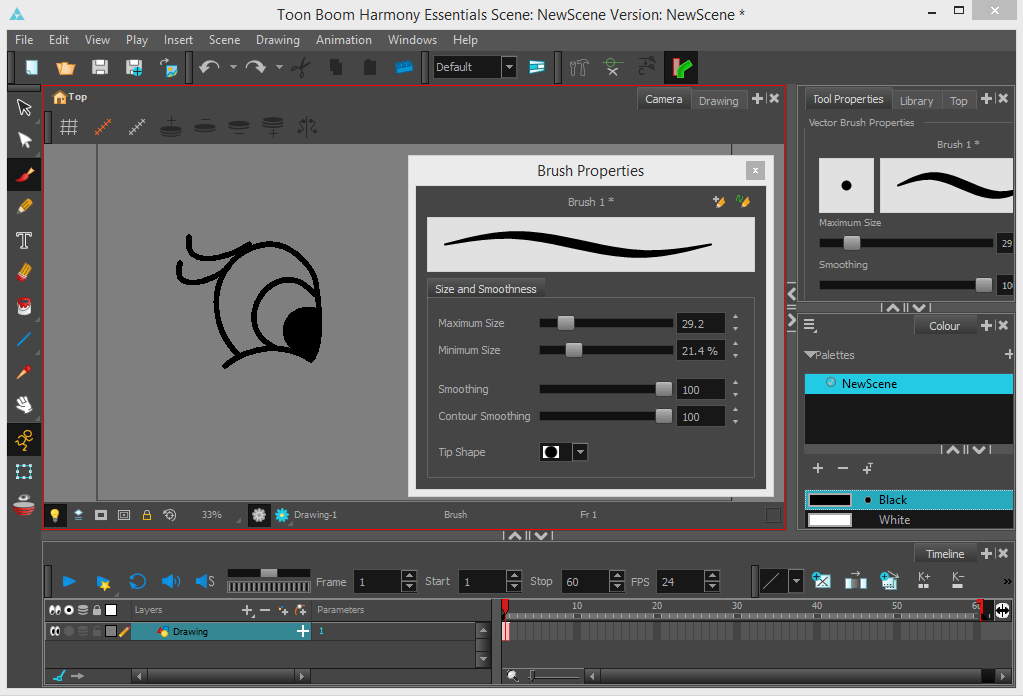 how to change brush color in toon boom harmony