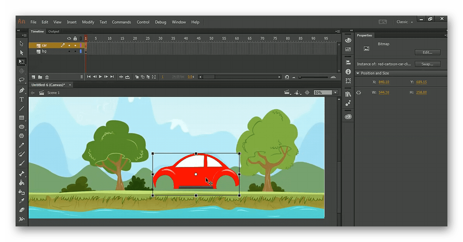 Создание мультфильма в программном обеспечении Adobe Animate