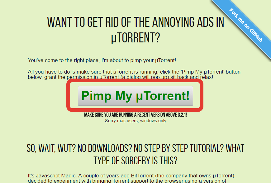 Официальная страница разработчика Pimp My uTorrent