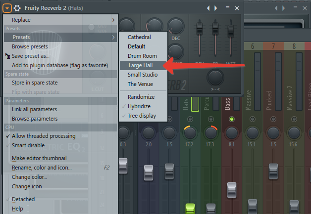 эффект реверба для хэтов в FL Studio