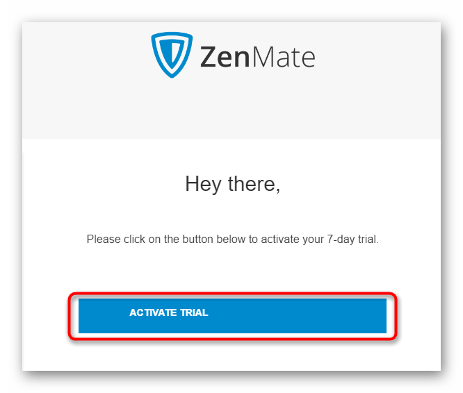 Подтверждение своего email-адреса при регистрации в ZenMate в Google Chrome