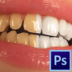 Как сделать белые зубы в фотошопе