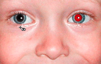 Работа инструмента Красные глаза