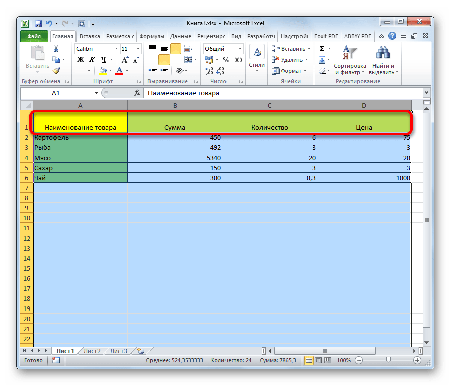 Границы ячеек расшиины в Microsoft Excel