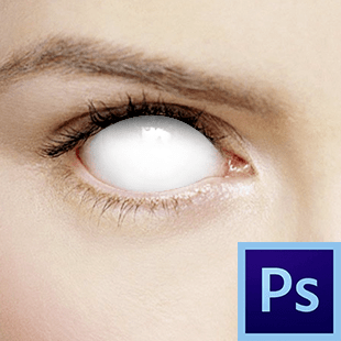 Как сделать белые глаза в фотошопе