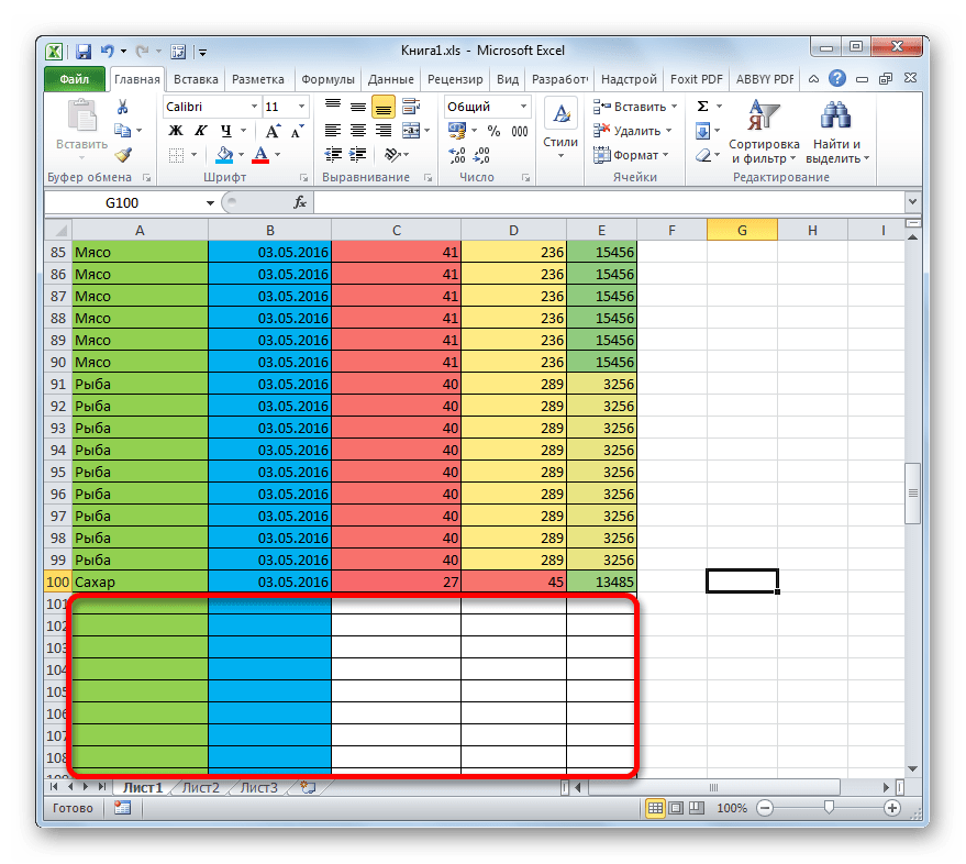 Форматирование пустых ячеек в Microsoft Excel
