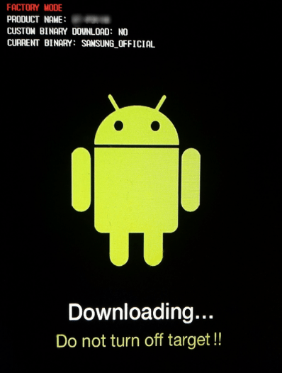 Samsung downloading Do not turn the target