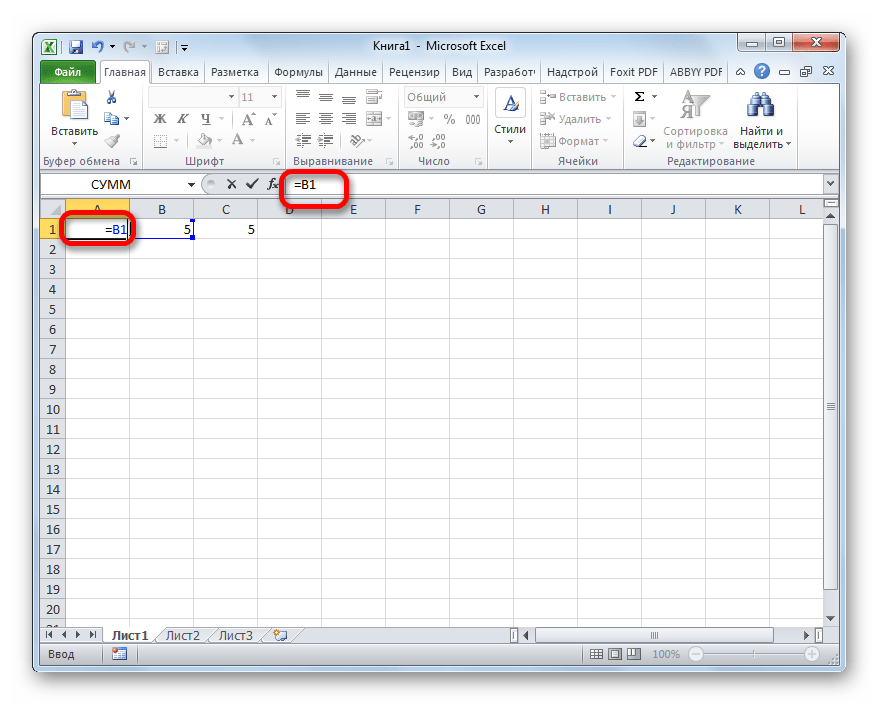 Установка ссылки в ячейке в Microsoft Excel