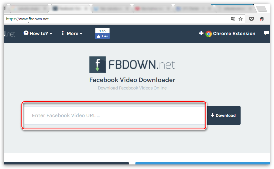 Вставка видео из Facebook в онлайн-сервис FbDown