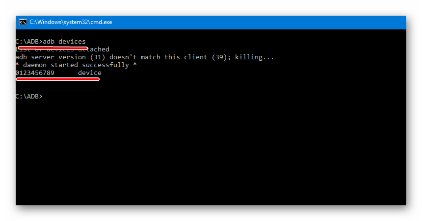 Adb devices otvet