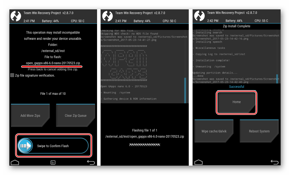 Asus ZE551ML TWRP install Gapps