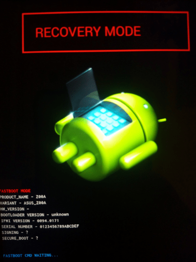Asus Zenfone2 ZE551ML recovery mode