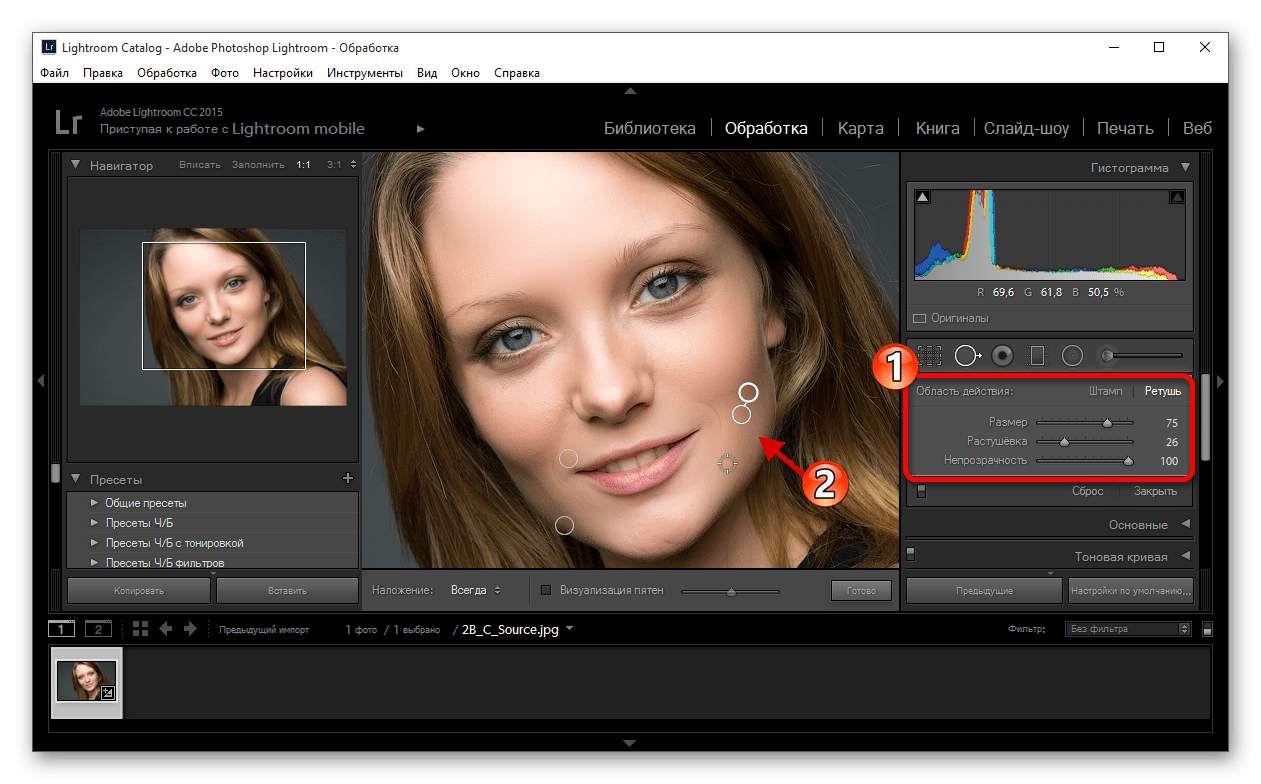 Как заменить цвет в lightroom на телефоне