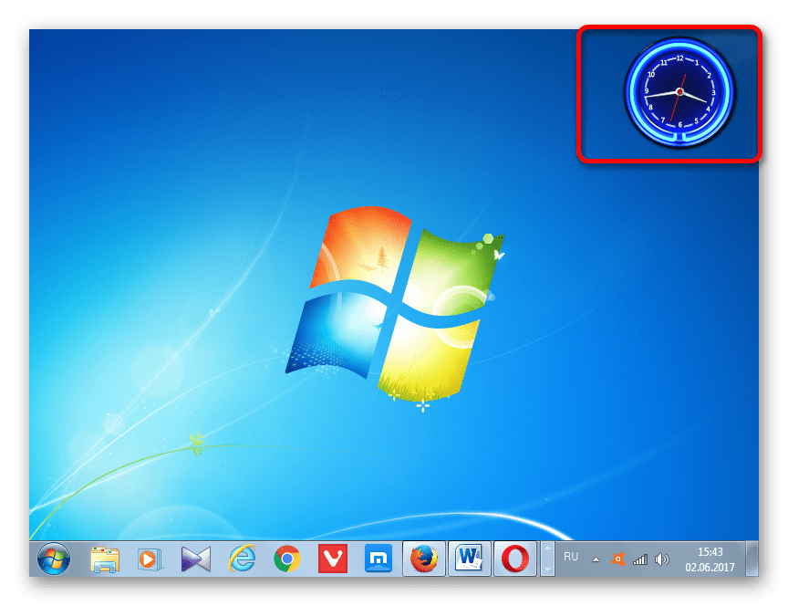 Интерфейс часов изменен в Windows 7