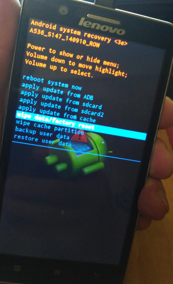 Lenovo A536 ochistka data i ke%60sh