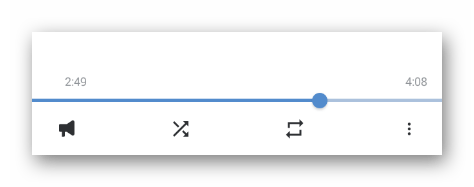 Индикаторная панель в музыкальном проигрывателе в разделе музыка в приложении ВКонтакте