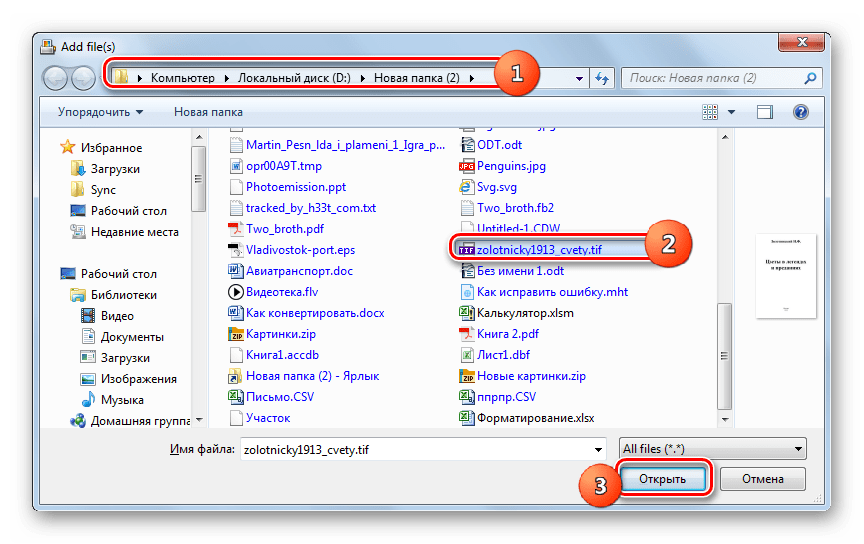 Окно добавления файла в программе Фотоконвертер