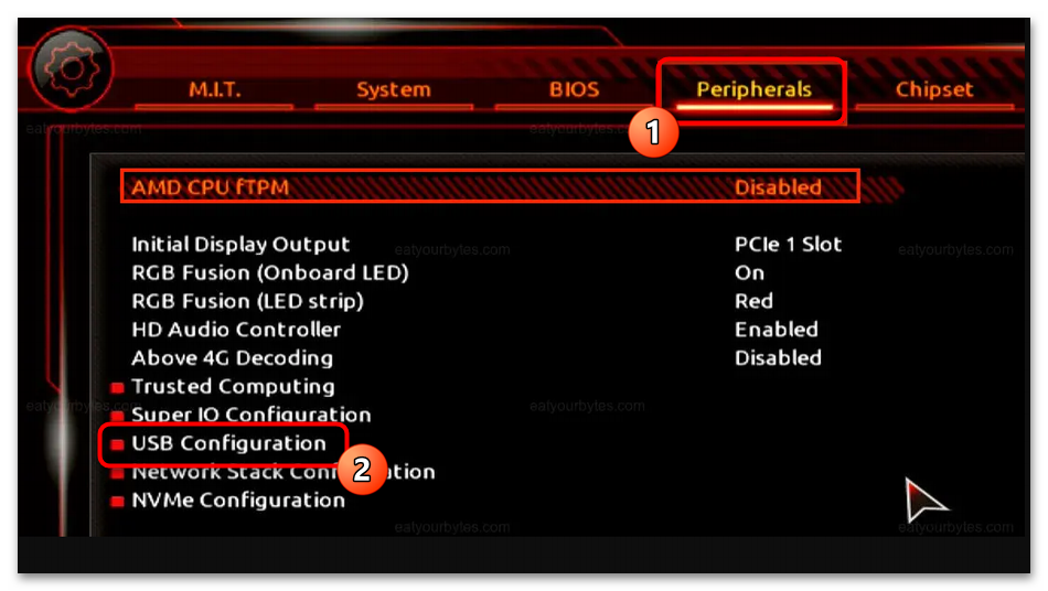 Как включить USB-порты в БИОСе-11