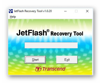 Главное окно программы JetFlash Recovery Tool