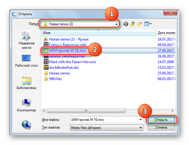 Окно добавления файла в программе Any Video Converter