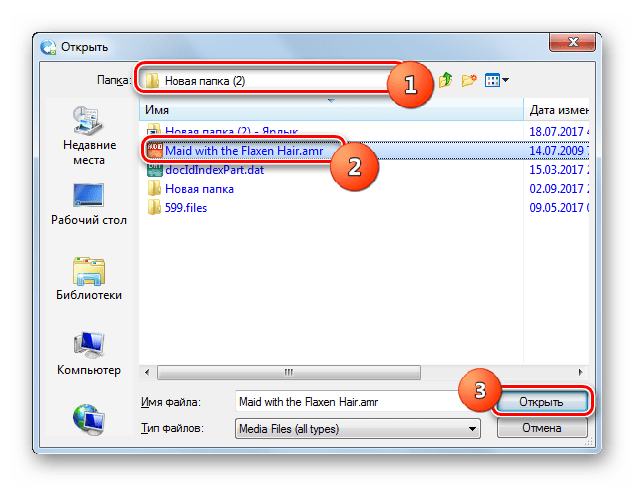 Окно открытия файла в программе Any Video Converter