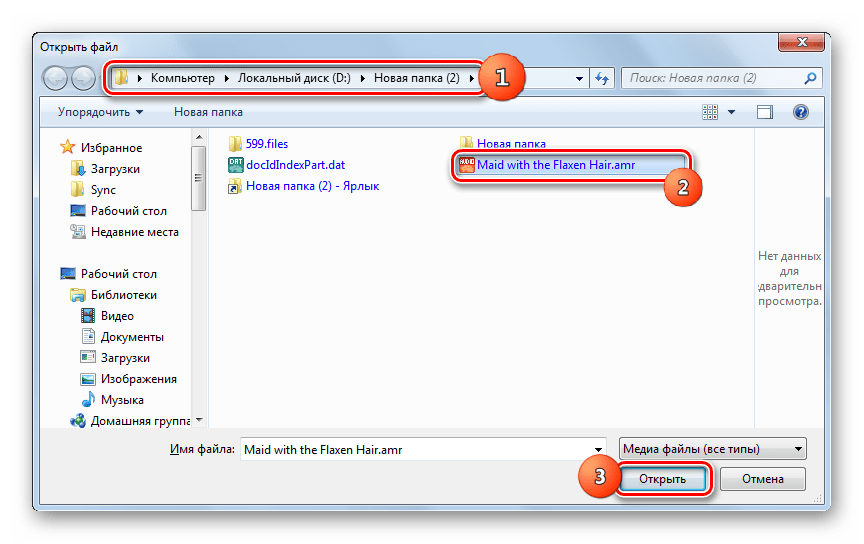 Окно открытия файлов в программе GOM Player