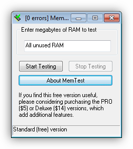 Программа для проверки оперативной памяти MEMTEST