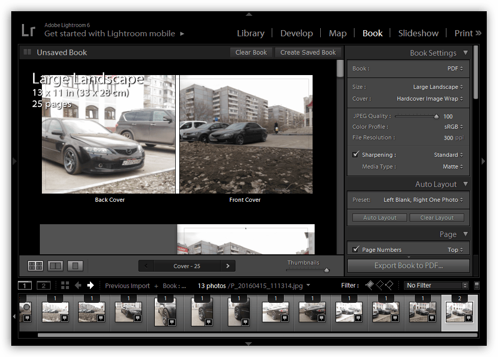 Программа для создания фотоальбомов Adobe Photoshop Lightroom