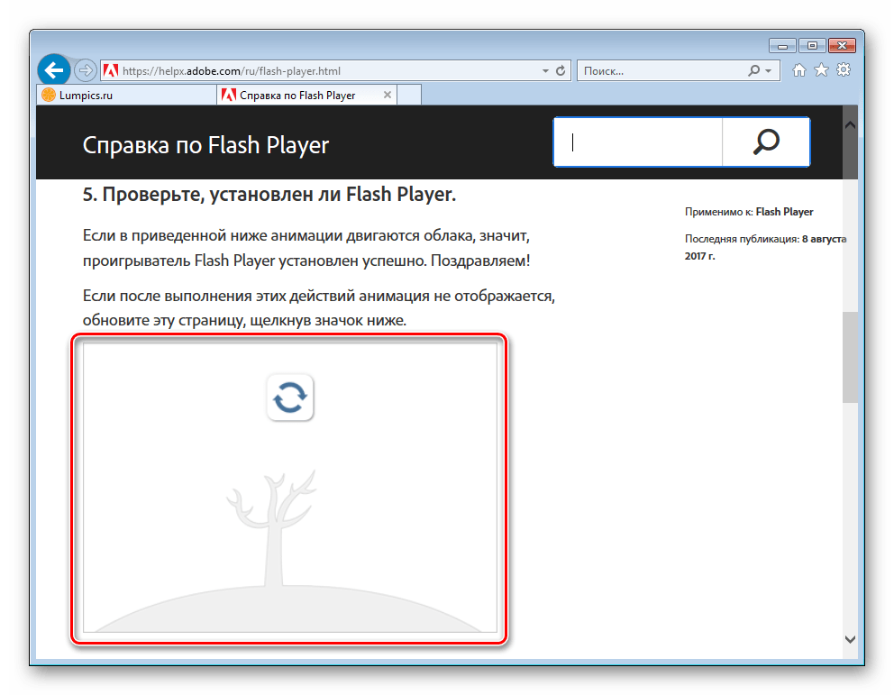 Adobe Flash Player в Internet Explorer не работает, проблема с ПО