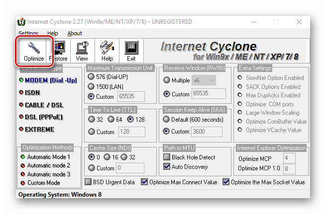 Optimizatsiya v Internet Cyclone