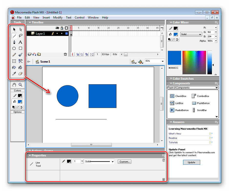 Как рисовать в macromedia flash