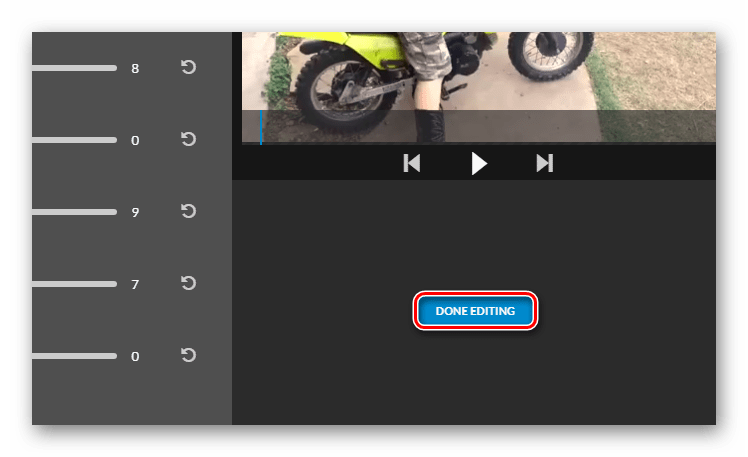 Подтверждаем изменение параметров цвета в WeVideo