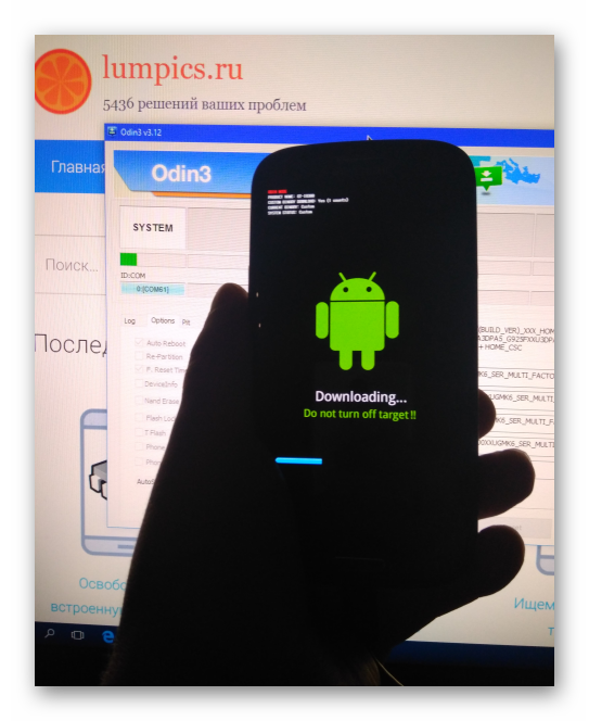 Samsung Galaxy S3 GT-I9300 прошивка через Odin индикатор на экране смартфона