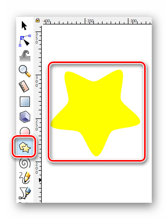 Включаем инструмент Звезды и многоугольники в Inkscape