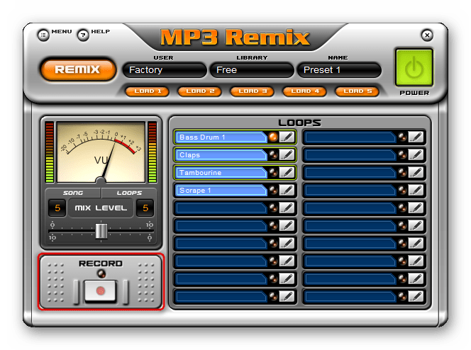 Возможность записи готового ремикса музыкальной композиции в MP3 Remix