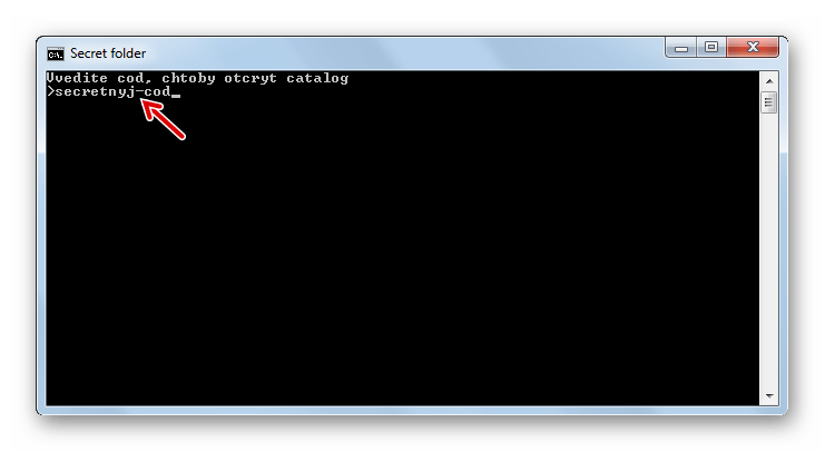 Ввод секретного кода в консоле в Windows 7