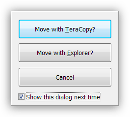 Выбор способа копирования файлов в программе TeraCopy
