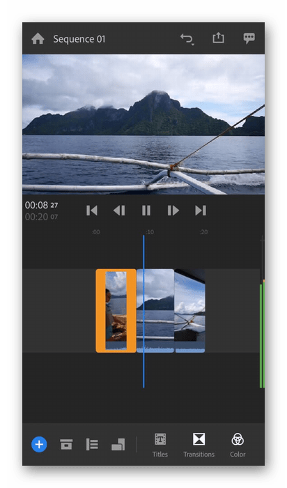 Редактирование видео на Android с помощью программы Adobe Project Rush